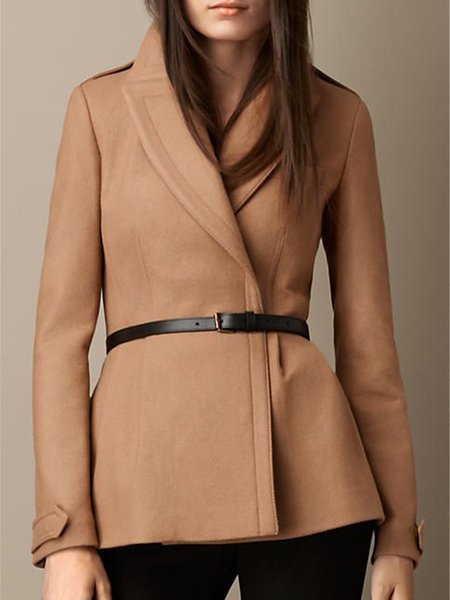 

Elegant Formal Solid Outerwear Blazer, Camel, Blazers