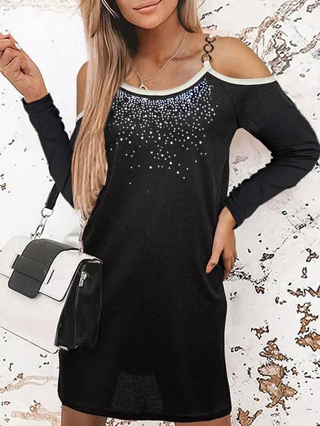 

Sexy Regular Fit cold shoulder Dresses, Black, Mini Dresses