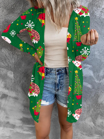 

Christmas Casual Outerwear, Green, Jackets& Coats