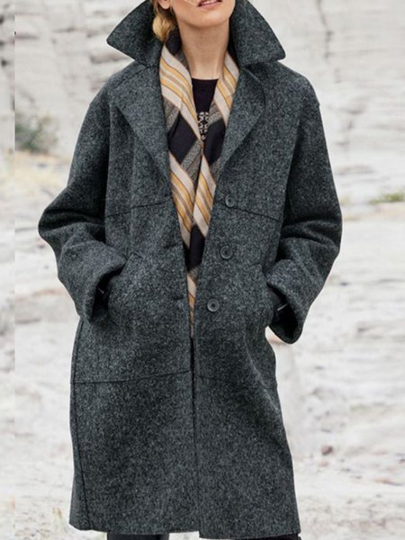 

Lapel Elegant Loosen Outerwear, Gray, Coats
