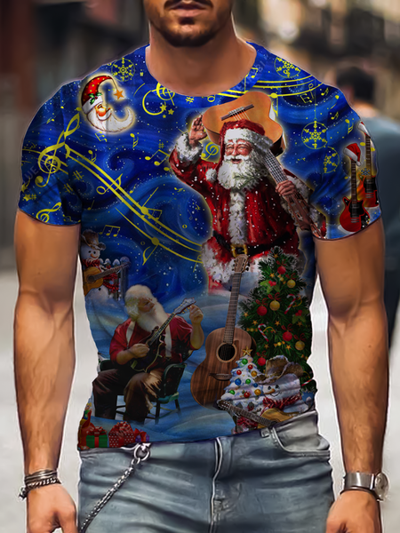 

Cotton Blends Short Sleeve Shirts & Tops, Blue, Men's t-shirts