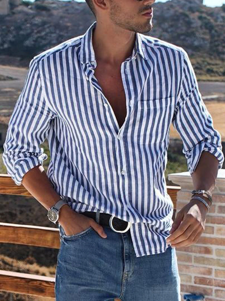 

Long Sleeve Casual Cotton Shirts & Tops, As picture, Blouses&Shirts