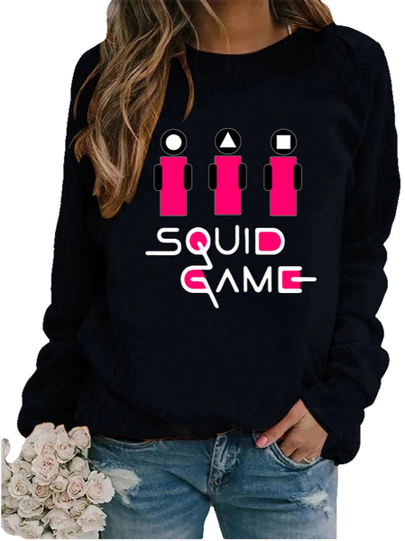 

Crew Neck Cotton Blends Casual Sweatshirts, Black, Hoodies & Sweatshirts