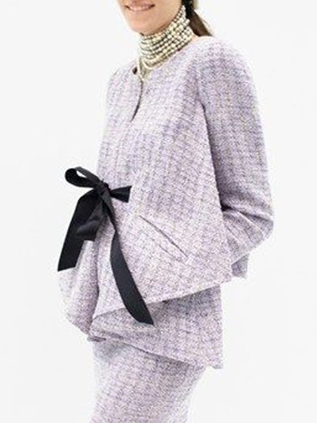 

Long Sleeve Lady Loosen Outerwear, Purple, Jackets