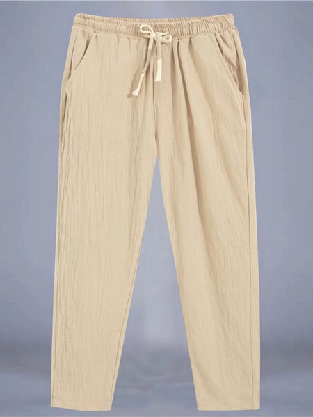 

Cotton And Linen Pants, Khaki, Men's pants