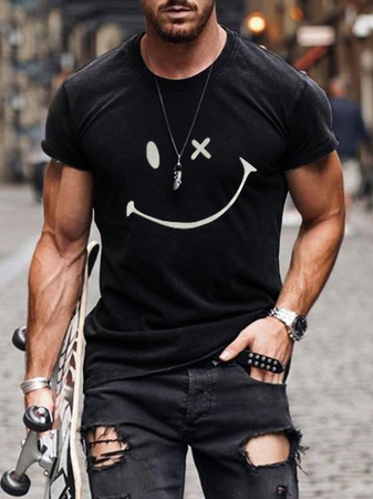 

Short Sleeve Crew Neck T-shirt, Black, T-shirt