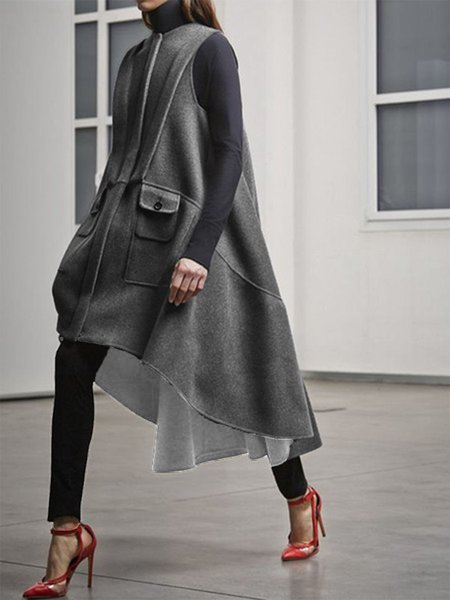

Elegant Loosen Plain Loosen Midi Dress, Gray, Midi Dresses