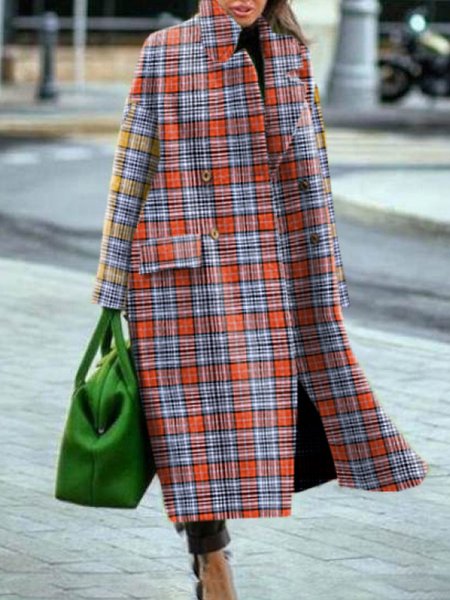 

Grid Casual Outerwear, Multicolor, Coats