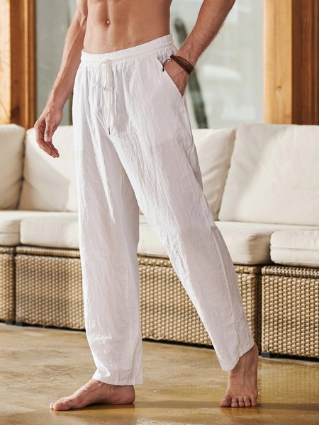 

Vintage Solid Pants, White, Men's pants