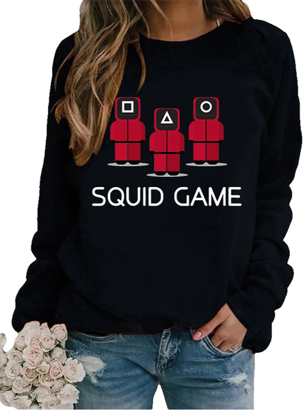 

Loosen Geometric Casual Sweatshirts, Black, Hoodies & Sweatshirts