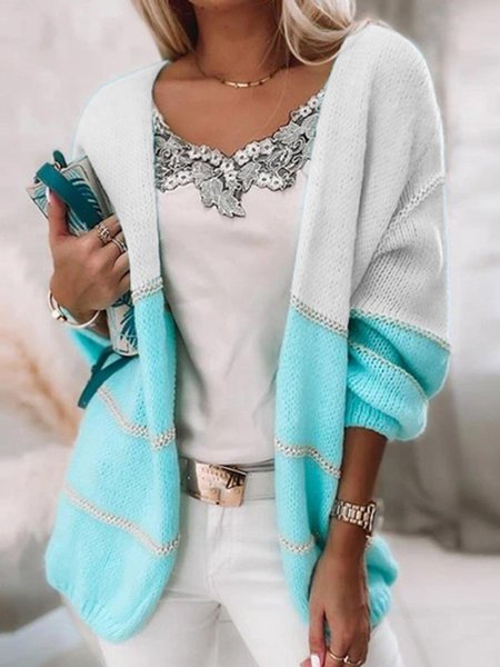 

Casual Holiday Long Sleeve Cardigan Sweater Coat, White, Cardigans