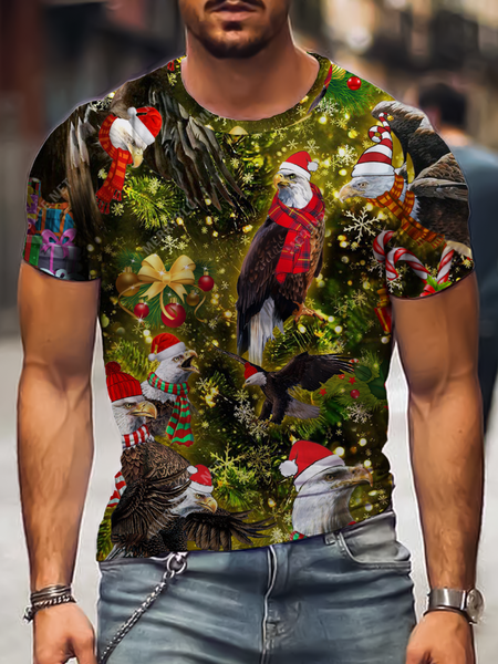 

Cartoon Casual Cotton Blends Short Sleeve Shirts & Tops, Multicolor, Men's t-shirts