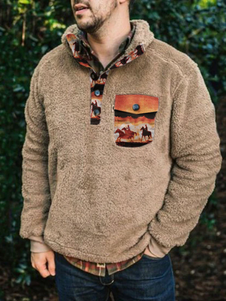 

Casual Cotton Stand Collar Sweatshirt, As picture, Hoodies&Sweatshirts