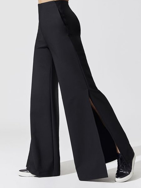 

Regular Fit Pants, Black, Wide Leg Pants