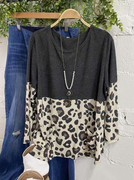 

Casual Cotton Blends Shirts & Tops, Black, Long sleeves