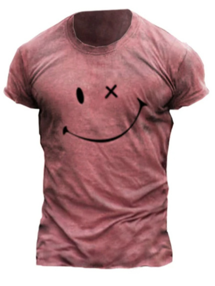 

Casual Round Neck Shirts & Tops, Red, T-shirt