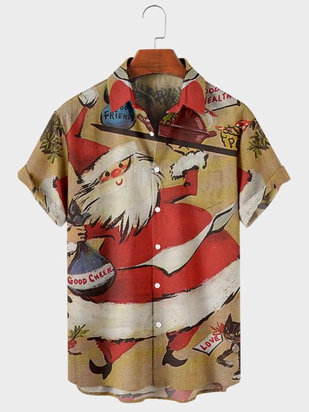 

Party Short Sleeve Shirts & Tops, As picture, Men's Floral shirt