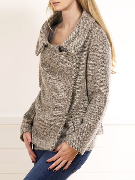

Long Sleeve Casual Lapel Outerwear, As picture, Jackets