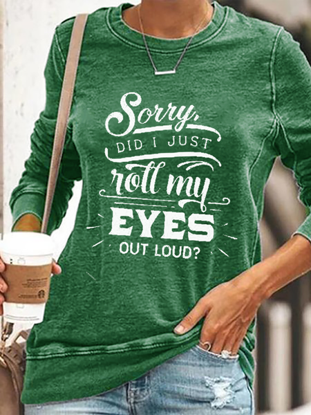 

Plus size Casual Sarcastic Sweatshirt, Green, Hoodies & Sweatshirts