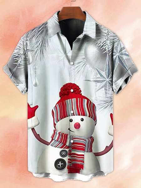 

Festival Casual Shirt Collar Shirts & Tops, As picture, Men's Floral shirt