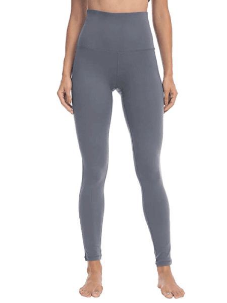 Solid Casual Leggings, Blue-gray, Leggings