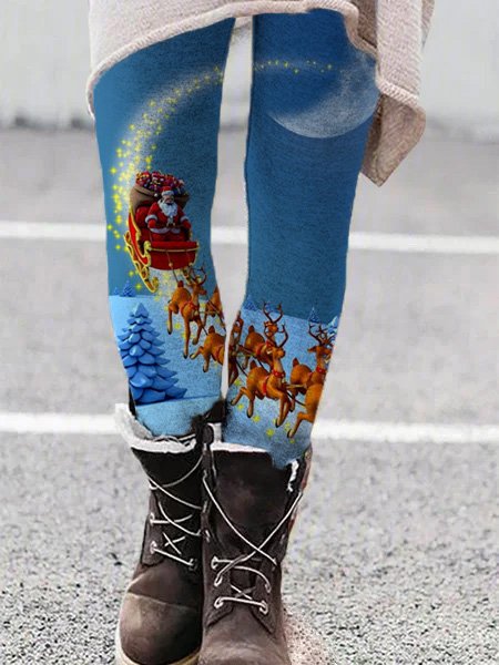 

Cotton Skinny Casual Pants, Blue, Leggings