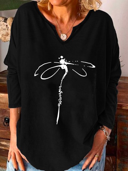 

Cotton Blends V Neck Shirts & Tops, Black, T-Shirts