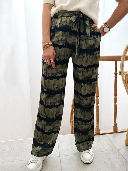 

Casual Geometric Pants, Army green, Pants