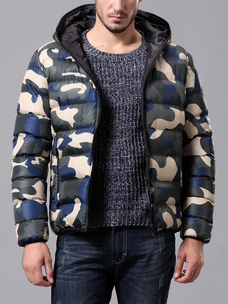 

Hooded Long Sleeve Jackets, Blue, Jacket