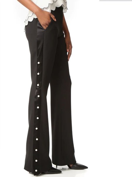 

Solid Regular Fit Pants, Black, Straight Leg Pants