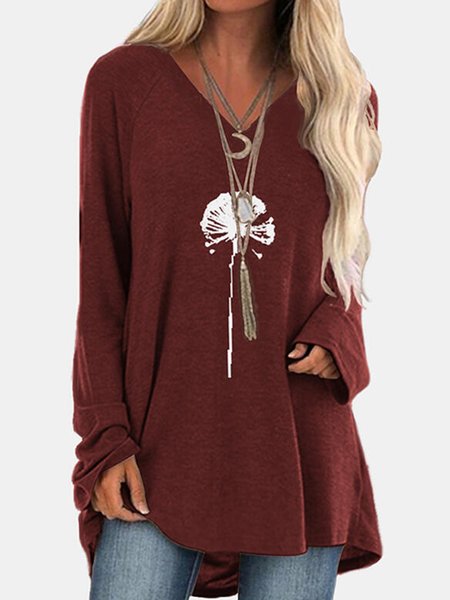

Loosen Cotton Shirts & Tops, Wine red, T-Shirts