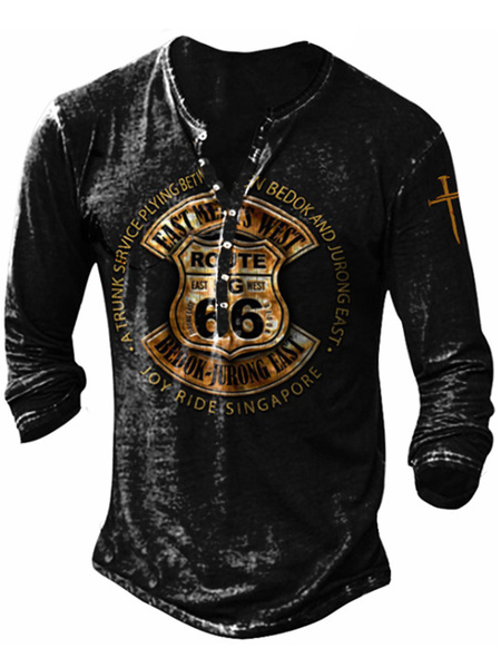 

Henley Casual T-shirt, As picture, T-shirt