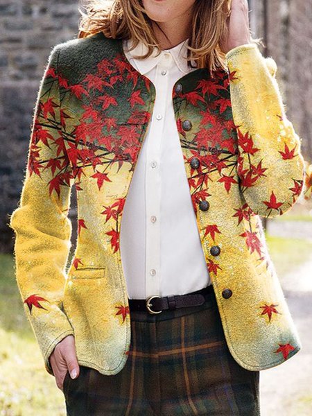 

Casual Regular Fit Outerwear, Yellow, Outerwear
