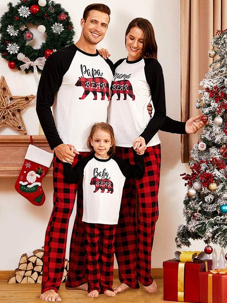 

Christmas plaid patchwork top, Multicolor, Suit Set