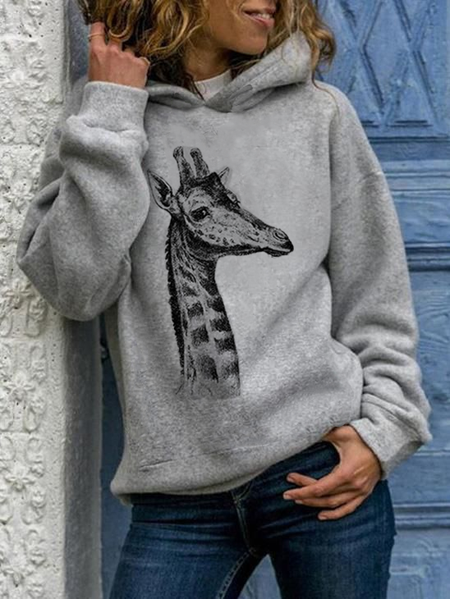 

Cotton Animal Hooded Sweatshirt, Gray, Hoodies & Sweatshirts