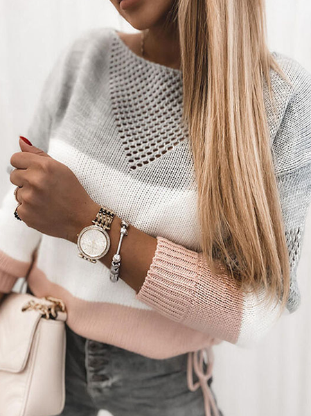 

Casual Sweater, Pink, Knitwear & Sweaters
