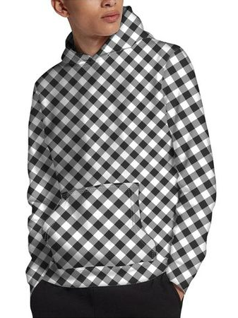 

Long Sleeve Cotton Hooded Sweatshirt, As picture, Hoodies&Sweatshirts