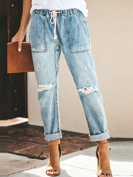 

Loosen Cotton Blends Jeans, Lightblue, Jeans