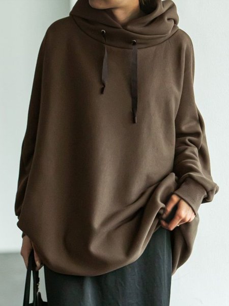 

Solid Casual Loosen Sweatshirt, Cameo brown, Hoodies & Sweatshirts
