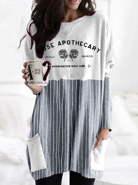 

Letter “Rose Apothecary“ Casual Dresses, As picture, Mini Dresses