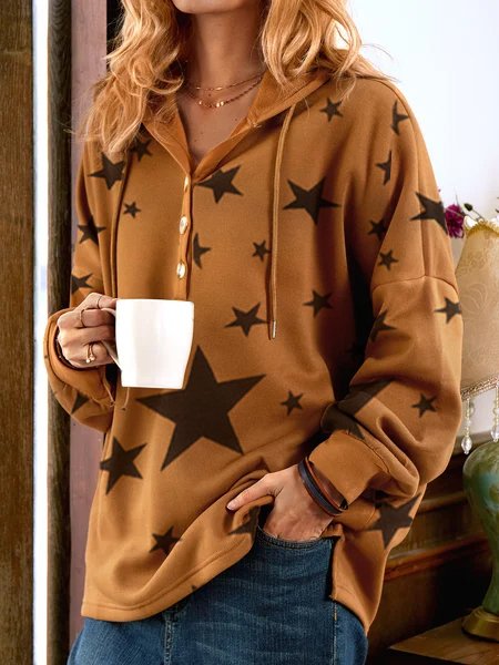 

Hooded Star Casual Sweatshirt, Yellow brown, Hoodies & Sweatshirts