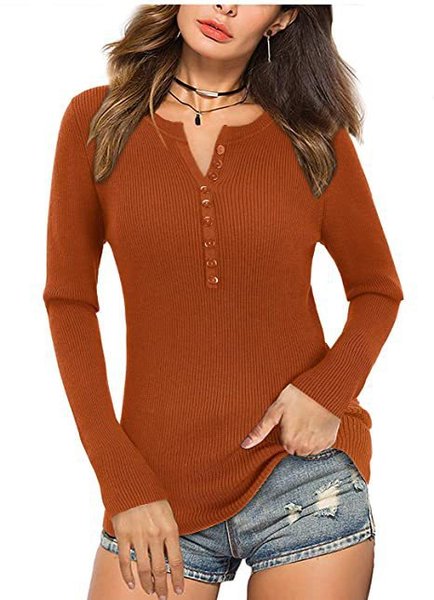 

Tinta unita Regolare In forma Top, Arancia, Blouses & Shirts