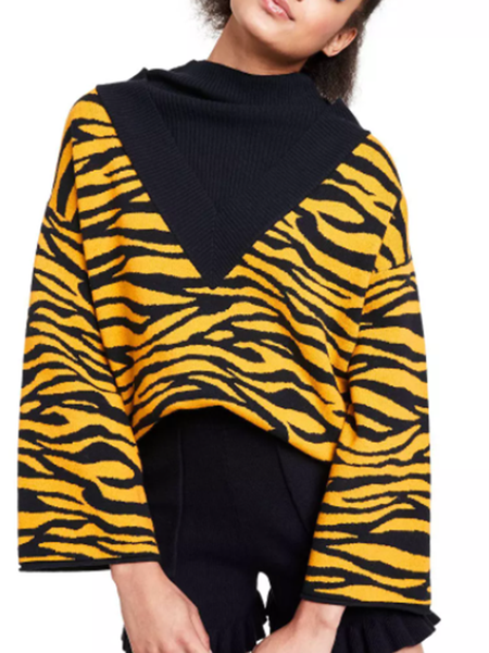 

Long sleeve Zebra Simple Regular fit Sweater, Yellow, Pullovers