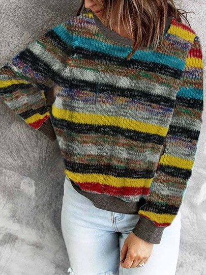 

Round Neck Sweatshirt, Multicolor, Hoodies & Sweatshirts