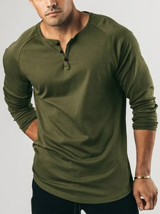 

Crew Neck Casual T-shirt, Army green, T-shirt