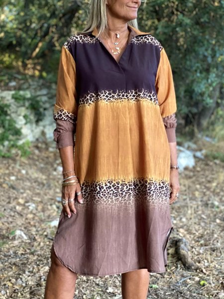 

Vintage Casual Vacation V Neck Casual Dresses, Multicolor, Boho dresses