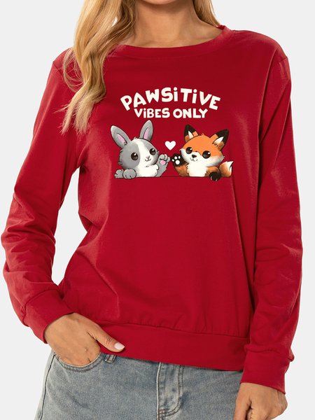 

Unocis Fun Printed Round Neck Sweatshirt, Red, Sweatshirts
