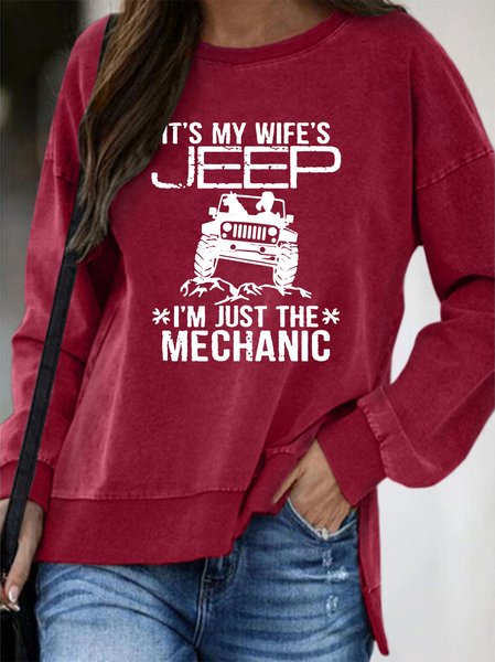 

It’s My Wife’s Jeep I’m Just The Mechanic Women's sweatshirt, Red, Hoodies&Sweatshirts