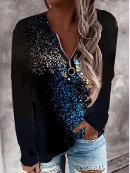 

V Neck Sweatshirt, Black, Hoodies & Sweatshirts