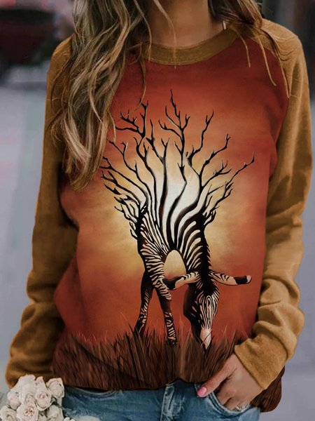 

Vintage Loosen Plants Sweatshirt, Brown, Hoodies & Sweatshirts